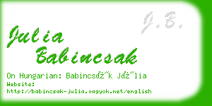 julia babincsak business card